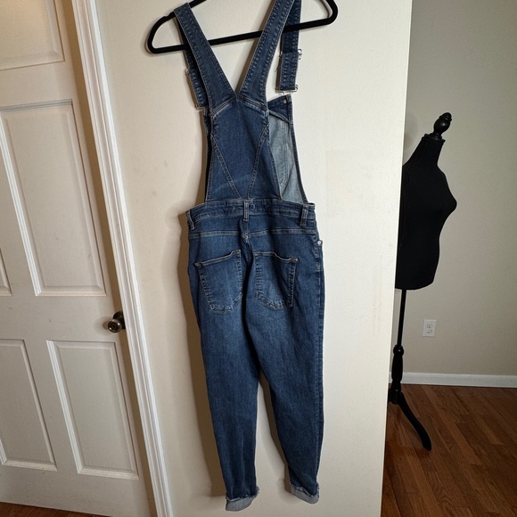 Free People Denim Overalls Cottagecore Boho Size 29 - Picture 2 of 4